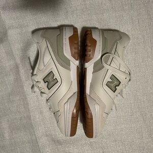 New Balance Beige and Olive Sneakers